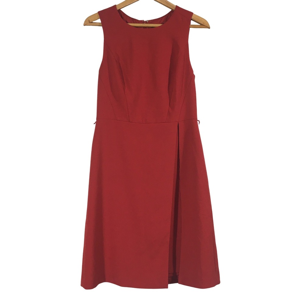 White House‎ Black Market Red Sleeveless Double Layer A-line Dress Size 6 Career